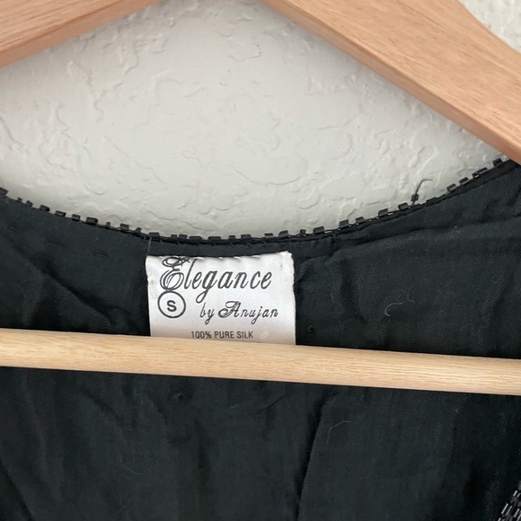 Vintage 100% Silk Sequins Tuxedo Vest - Picture 5 of 6